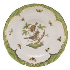 Herend Rothschild Bird Green Border Dessert Plate, Motif 4