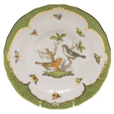 Herend Rothschild Bird Green Border Dessert Plate, Motif 5