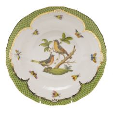 Herend Rothschild Bird Green Border Dessert Plate, Motif 8