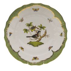 Herend Rothschild Bird Green Border Dinner Plate, Motif 1