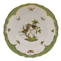 Herend Rothschild Bird Green Border Dinner Plate, Motif 11