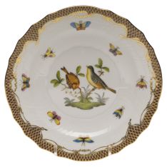 Herend Rothschild Bird Brown Border Salad Plate, Motif 7