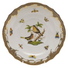 Herend Rothschild Bird Brown Border Salad Plate, Motif 8