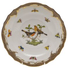 Herend Rothschild Bird Brown Border Salad Plate, Motif 9