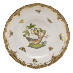 Herend Rothschild Bird Brown Border Dessert Plate, Motif 2