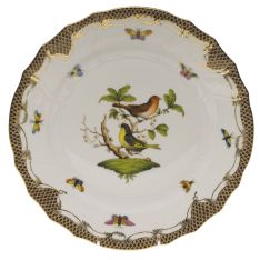 Herend Rothschild Bird Brown Border Dinner Plate, Motif 3