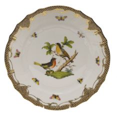 Herend Rothschild Bird Brown Border Dinner Plate, Motif 8
