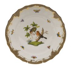 Herend Rothschild Bird Brown Border Dinner Plate, Motif 10