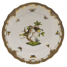 Herend Rothschild Bird Brown Border Dinner Plate, Motif 11