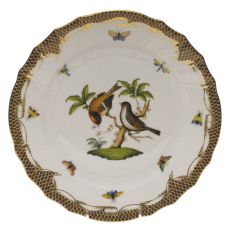 Herend Rothschild Bird Brown Border Dinner Plate, Motif 12