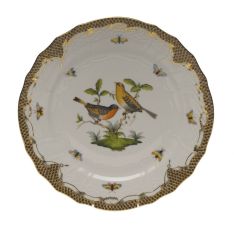 Herend Rothschild Bird Brown Border Service Plate, Motif 9