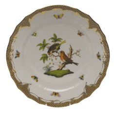 Herend Rothschild Bird Brown Border Service Plate, Motif 10