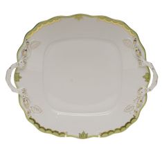 Herend Princess Victoria Green Square Handled Cake Plate