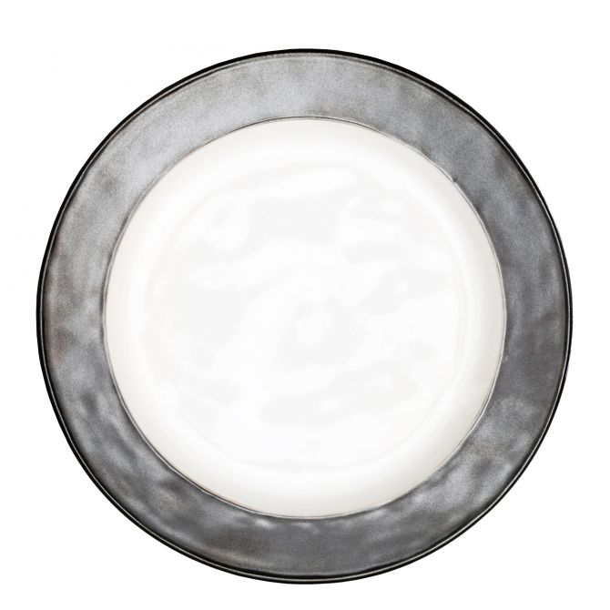 Juliska Emerson Pewter & White Dinner Plate