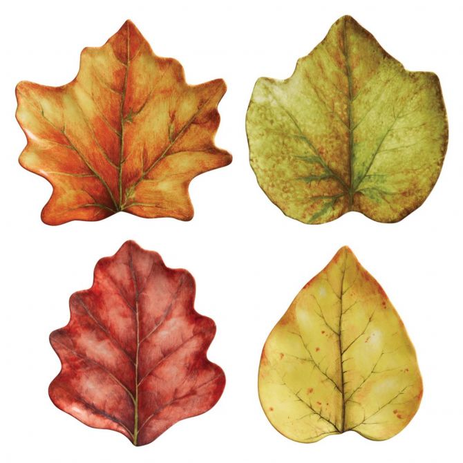 Juliska Forest Walk Leaf Party Plates, Set of 4