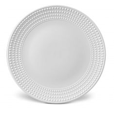 L'Objet Perlee White Round Platter, 14"