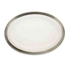 Match Pewter Convivio Classic White Oval Serving Platter, Medium