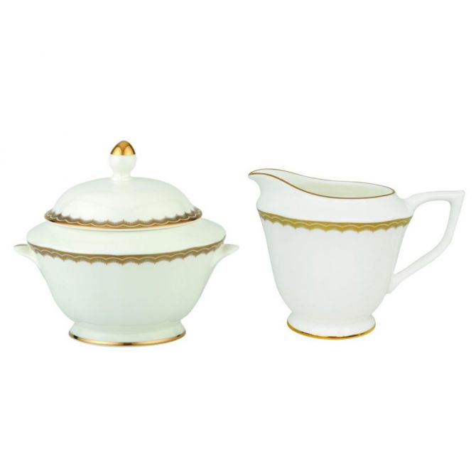 Prouna Antique Gold Sugar & Creamer Set