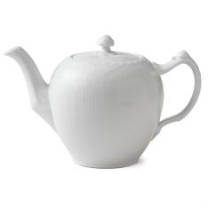 Royal Copenhagen White Fluted Half Lace Teapot