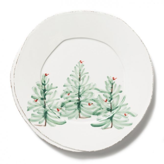 Vietri Lastra Holiday European Dinner Plate