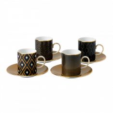 Wedgwood Arris Accent Espresso Cup & Saucer, Set of 4