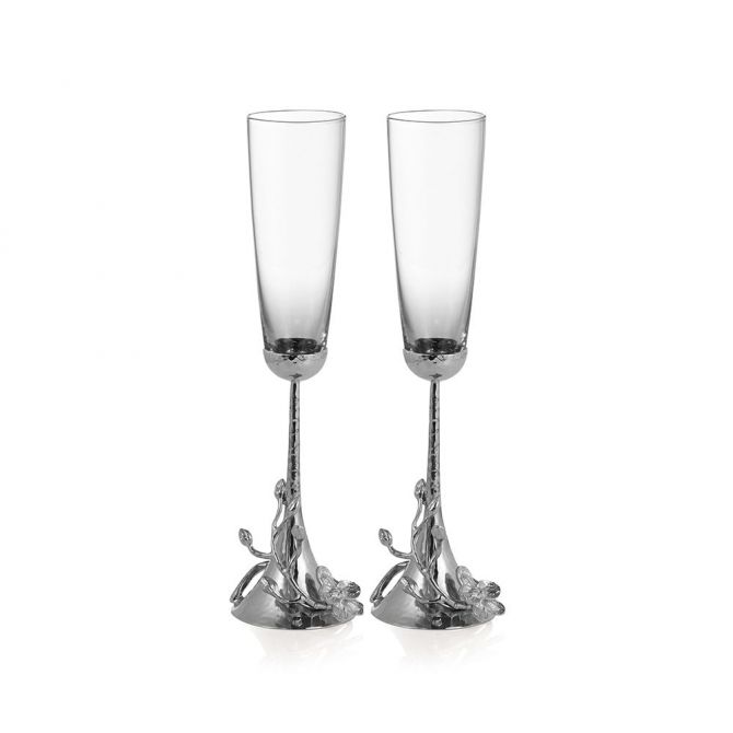 Michael Aram White Orchid Toasting Flute Pair