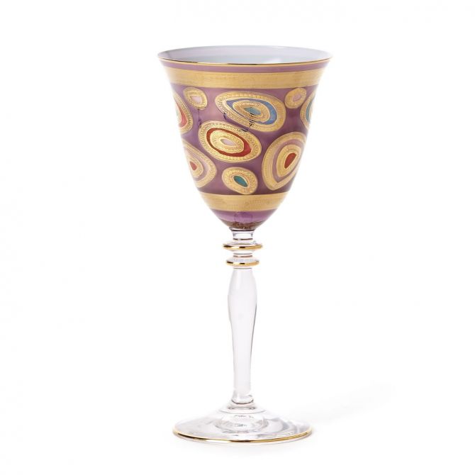 Vietri Regalia Purple Wine Glass