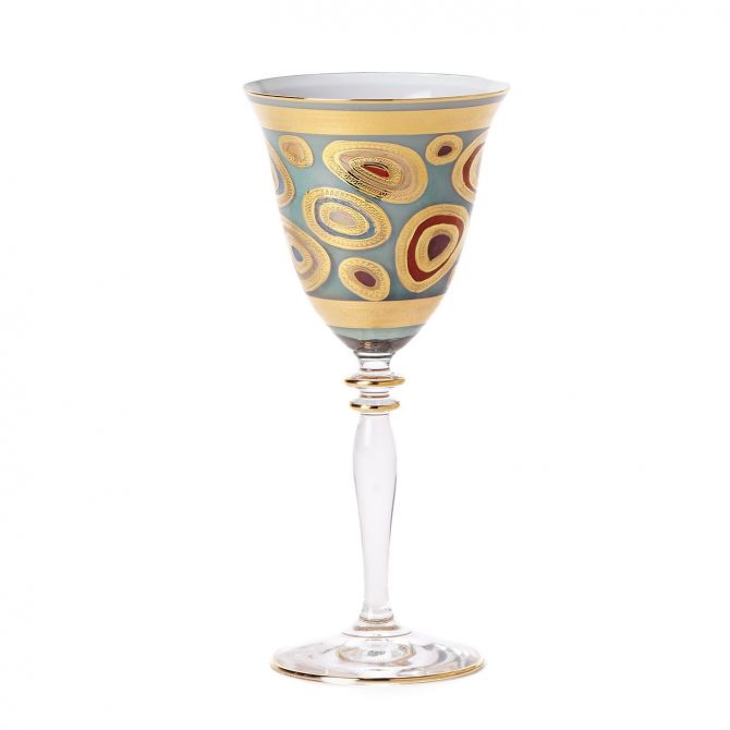 Vietri Regalia Aqua Wine Glass