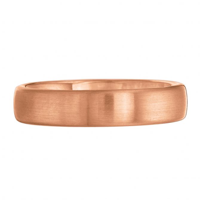 18K Rose Gold 5 mm Plain Wedding Band, Size 10