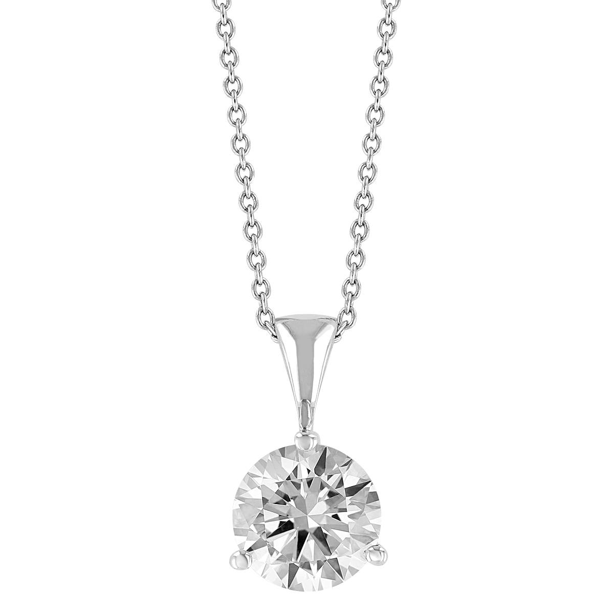 Lab Grown Round Diamond Solitaire Pendant in White Gold, .92 ct | Borsheims