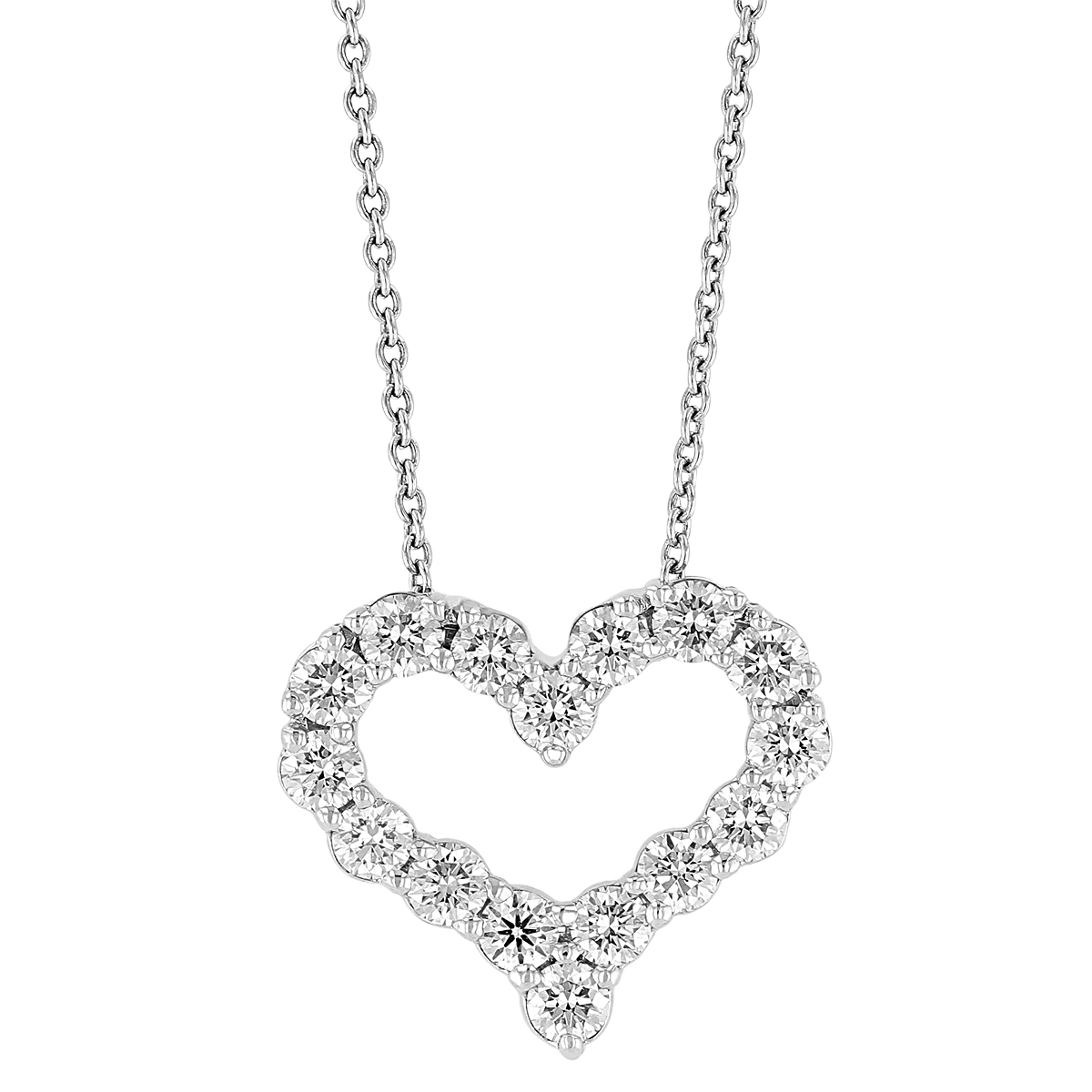 open heart diamond pendant