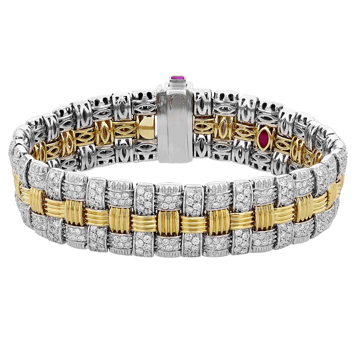 Roberto Coin Appassionata Diamond Weave Two Tone Bracelet, 7