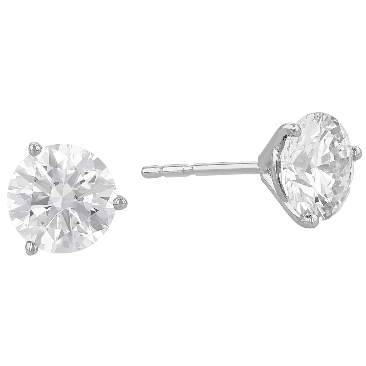 Lab Grown Round Diamond Martini Set Stud Earrings In White Gold 1 83