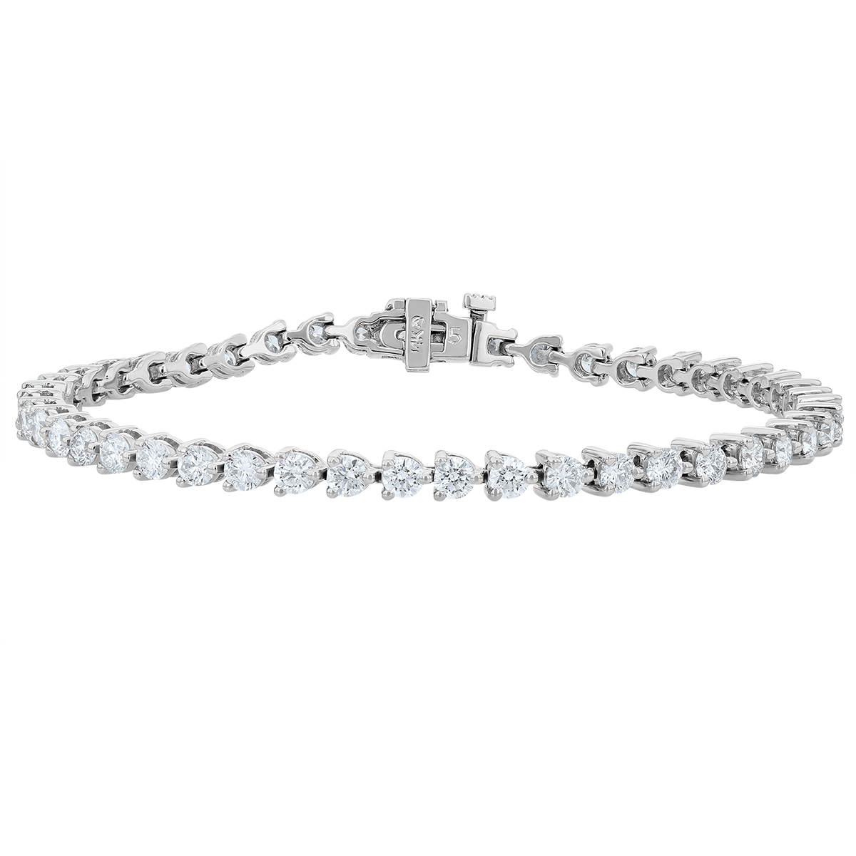 Diamond 3 Prong Set Tennis Bracelet in White Gold, 5.10 aptw | Borsheims