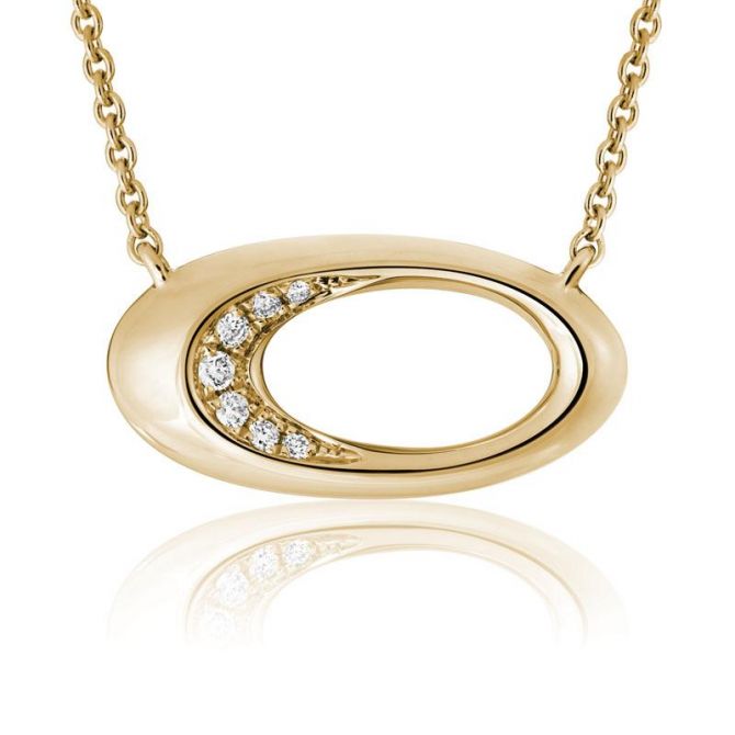 Juniper Diamond Small Necklace in Yellow Gold, 18"