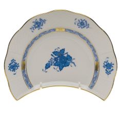 Herend Chinese Bouquet Blue Crescent Salad Plate