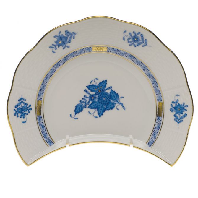 Herend Chinese Bouquet Blue Crescent Salad Plate