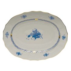 Herend Chinese Bouquet Blue 17" Oval Platter