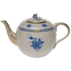 Herend Chinese Bouquet Blue Tea Pot with Rose