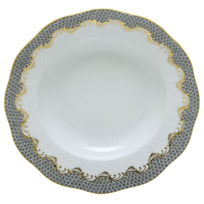 Herend Grey Fish Scale Dessert Plate