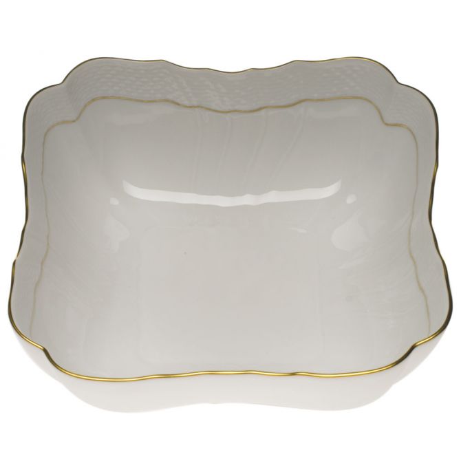 Herend Golden Edge Square Salad Bowl