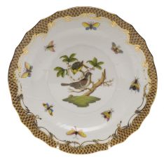 Herend Rothschild Bird Brown Border Salad Plate, Motif 1