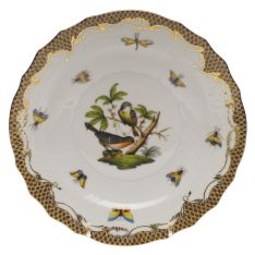 Herend Rothschild Bird Brown Border Salad Plate, Motif 2