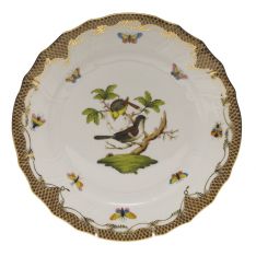 Herend Rothschild Bird Brown Border Dinner Plate, Motif 1