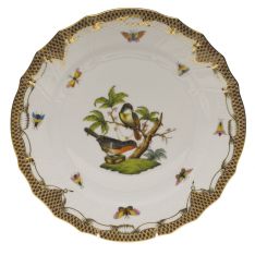 Herend Rothschild Bird Brown Border Dinner Plate, Motif 2