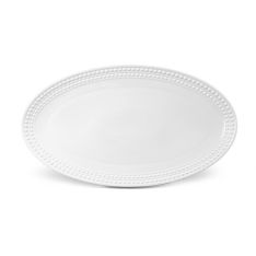 L'Objet Perlee White Oval Platter, 20"