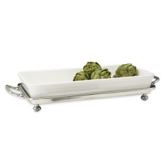 Match Pewter Convivio White Baking Tray with Handles