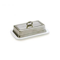 Match Pewter Convivio Classic White Butter Dish with Cover