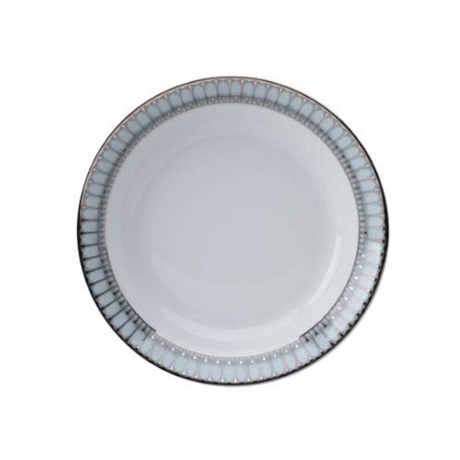 Deshoulieres Arcades with Grey Shiny Platinum Soup / Cereal Shallow Bowl