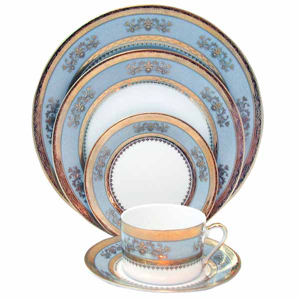 Philippe Deshoulieres Orsay Powder Blue 5 Piece Place Setting